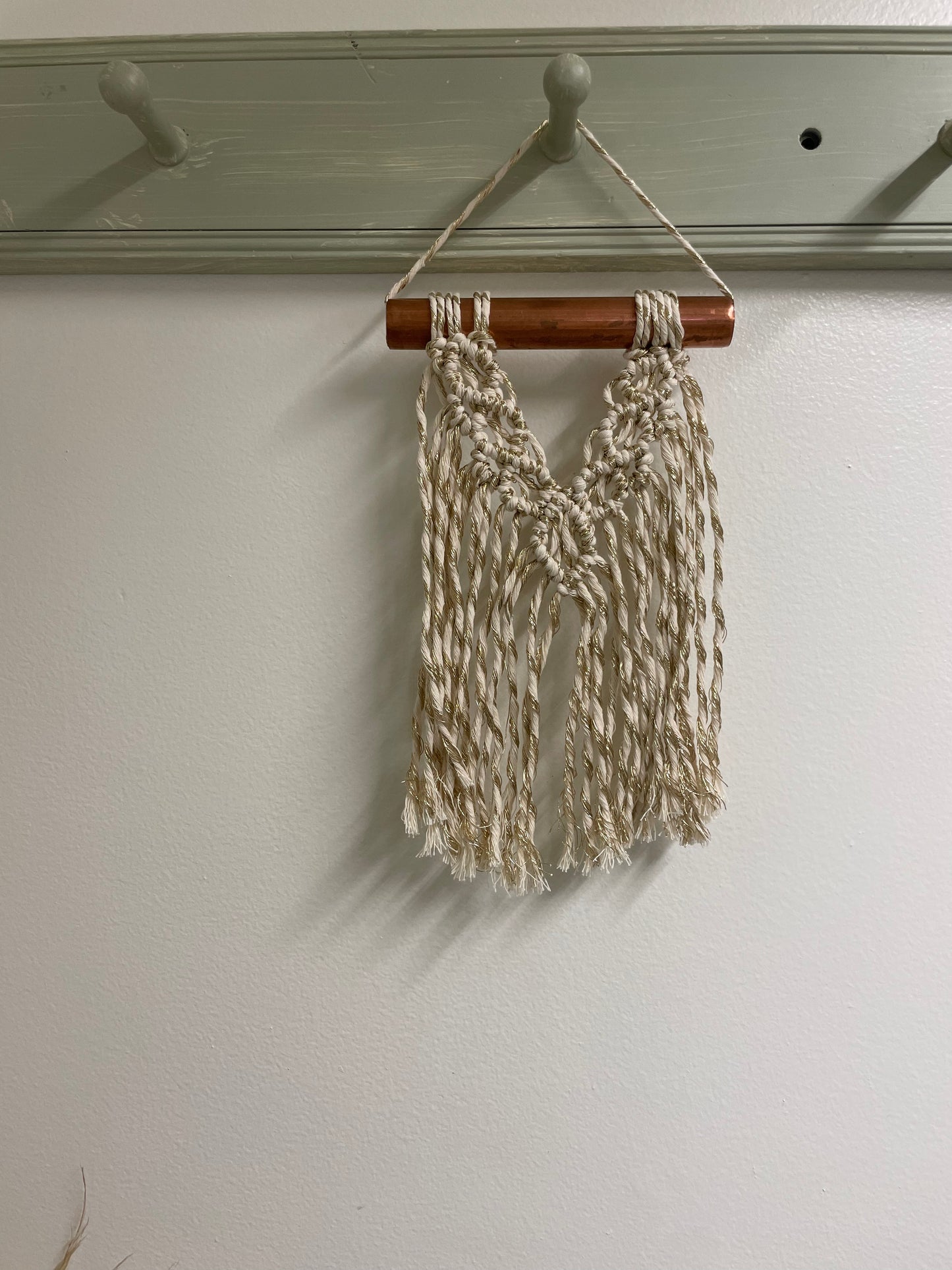 Gold and Cotton Mini Wallhanging