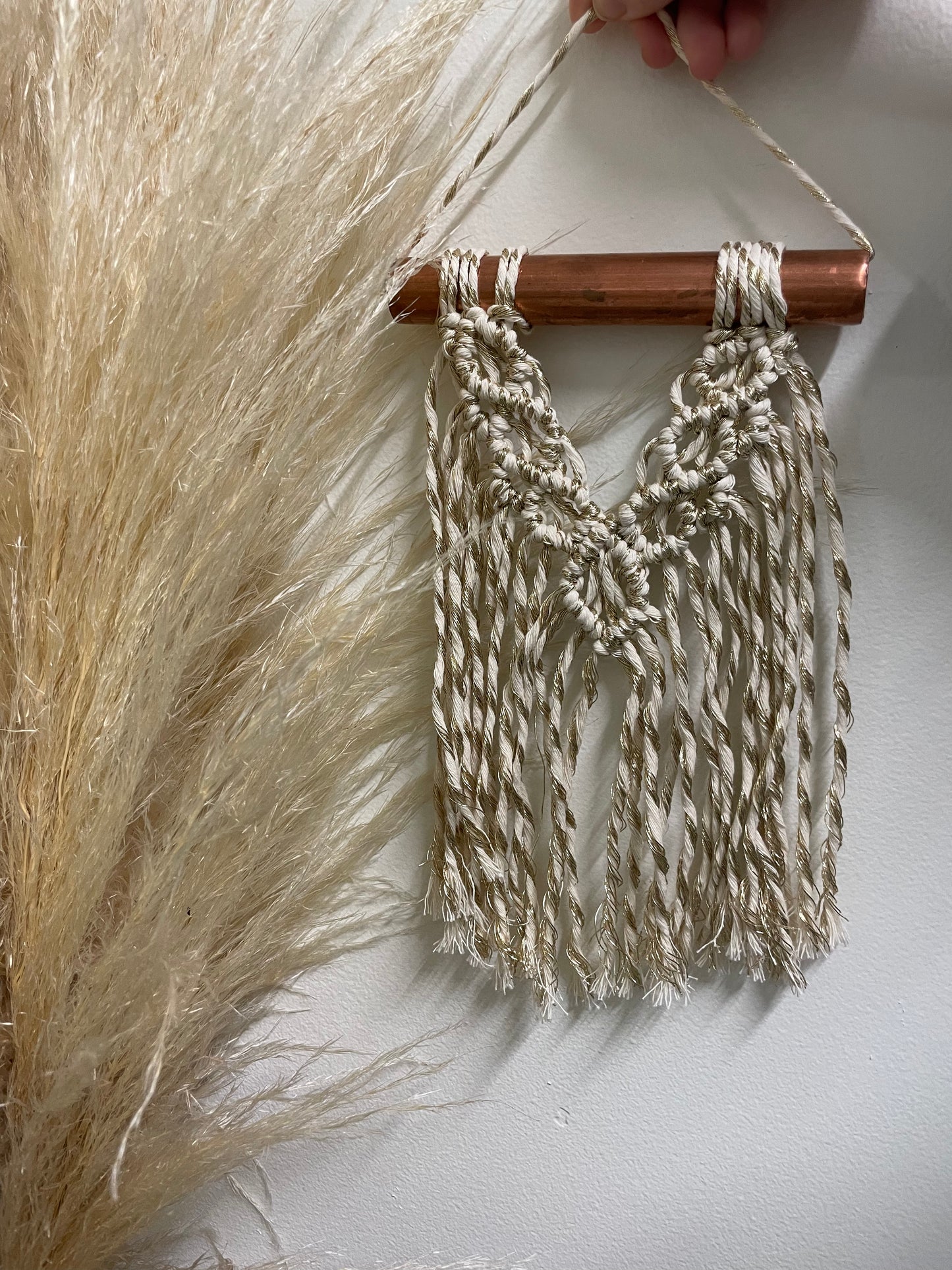 Gold and Cotton Mini Wallhanging