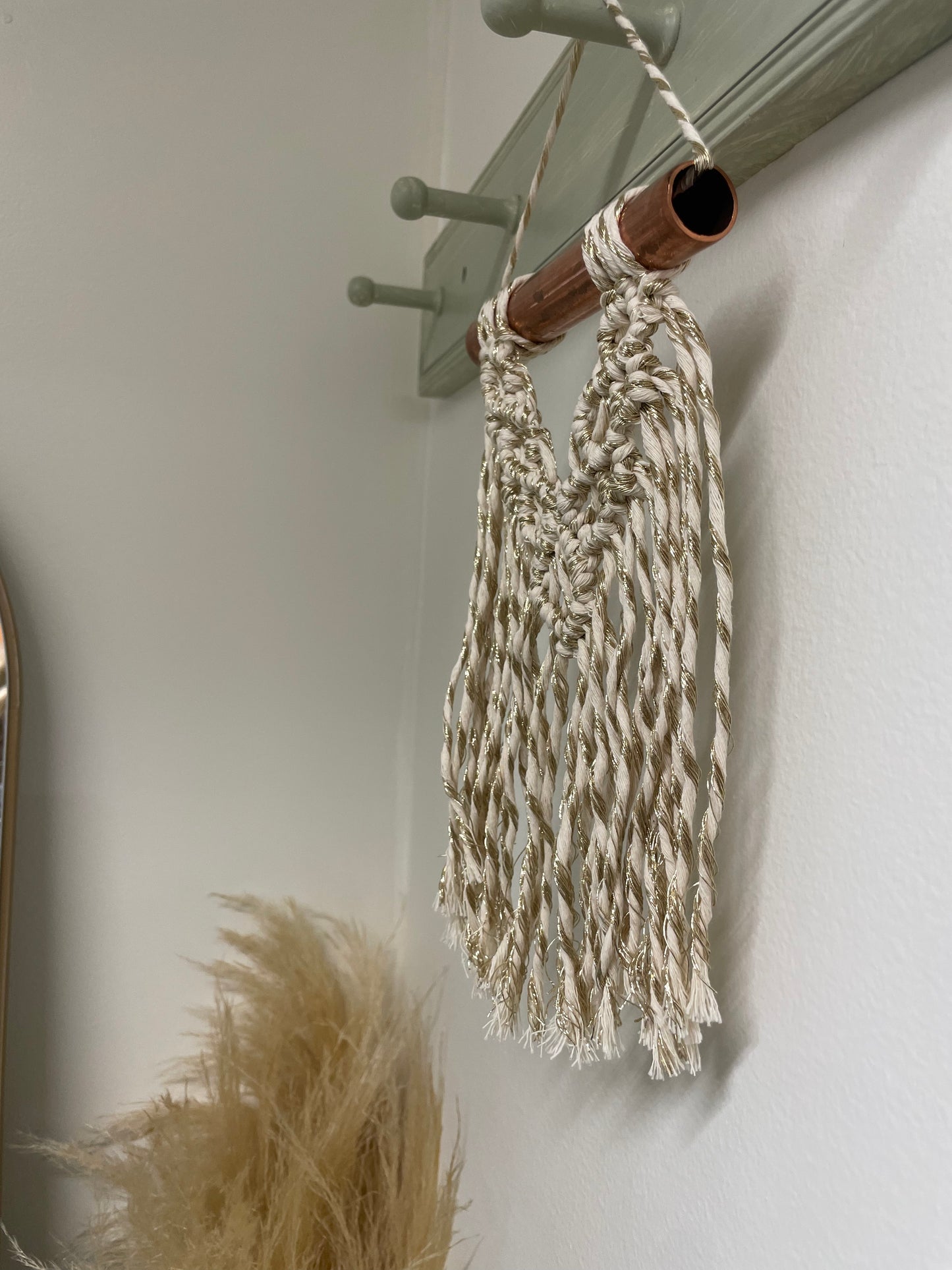 Gold and Cotton Mini Wallhanging