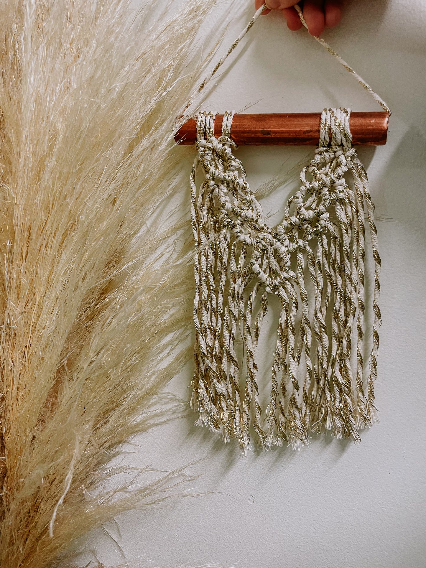 Gold and Cotton Mini Wallhanging