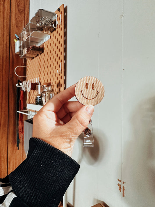 Smiley Face Badge Holder