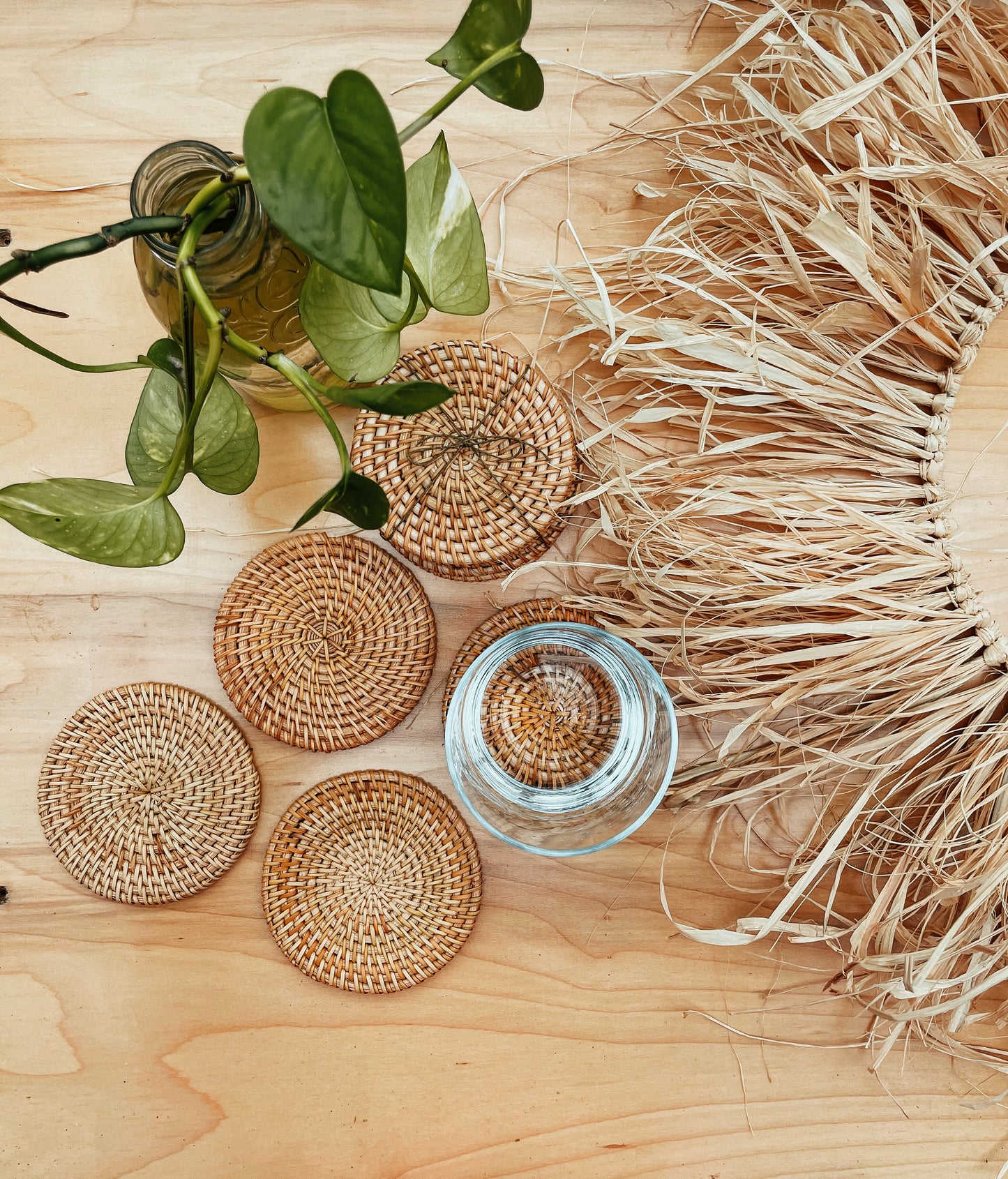 Rattan Coasters