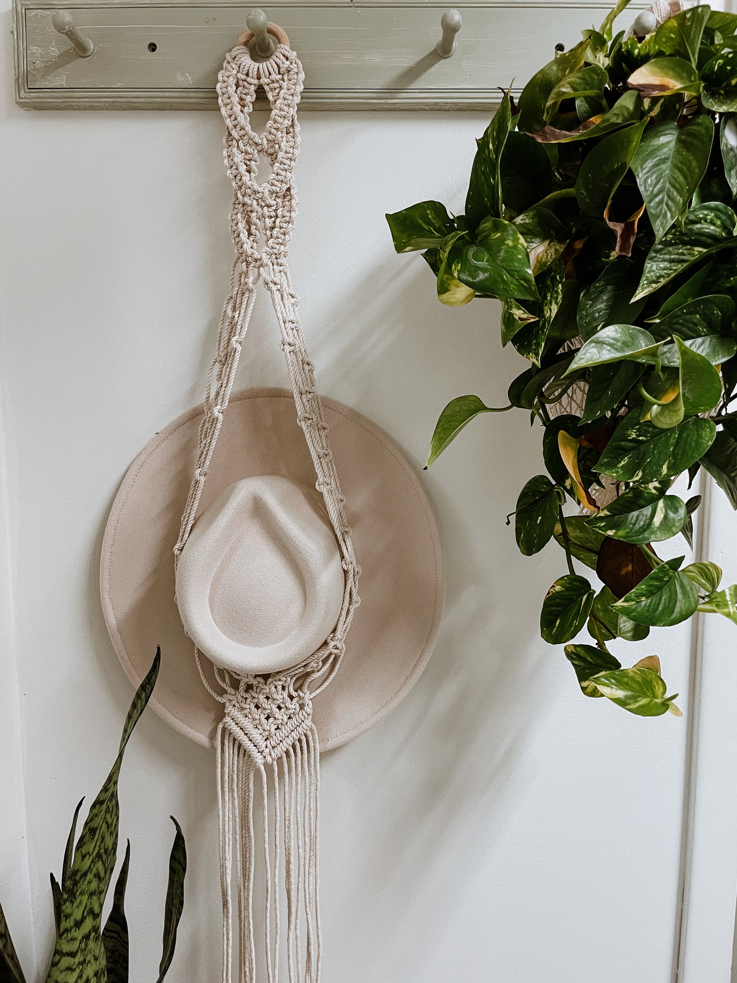 Macrame Hat Holder